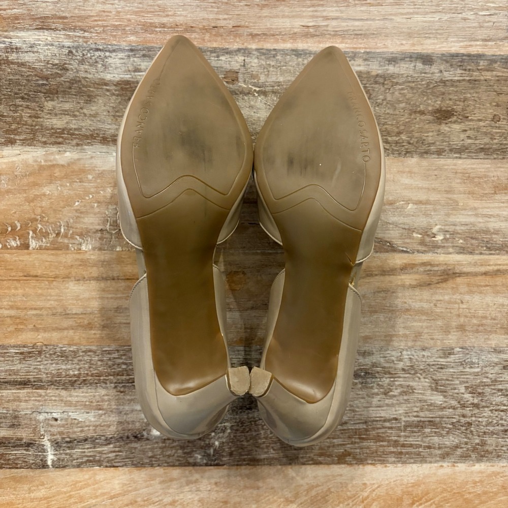 Franco Sarto Arrow Nude Patent d'Orsay Pointed Toe Pumps Heels Womens 9.5M - Picture 8 of 11